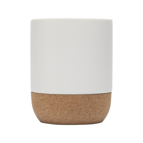 Billie керамическая кружка для сублимации объемом 300 мл с пробковыми деталями, белый