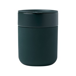 Java керамическая кружка емкостью 330 мл с силиконовой оберткой и пластиковой крышкой - Зеленый