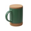 Кружка 450 мл с пробковым дном с крышкой "Корк & Бон", глубокий зеленый