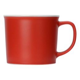 Матовая кружка Nancy 360 мл цветная снаружи, белая внутри, красный