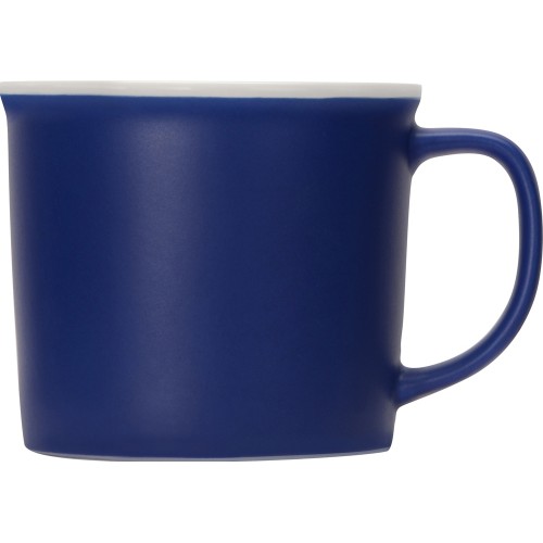 Матовая кружка Nancy 360 мл цветная снаружи, белая внутри, синий
