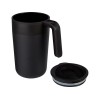 Кружка Nordia объемом 400 мл из переработанных материалов с двойными стенками, черный