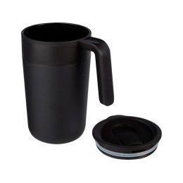 Кружка Nordia объемом 400 мл из переработанных материалов с двойными стенками, черный