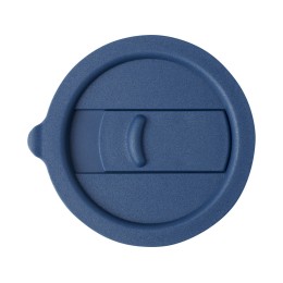 Java керамическая кружка емкостью 330 мл с силиконовой оберткой и пластиковой крышкой - Синий