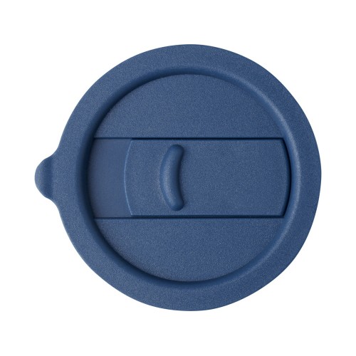 Java керамическая кружка емкостью 330 мл с силиконовой оберткой и пластиковой крышкой - Синий