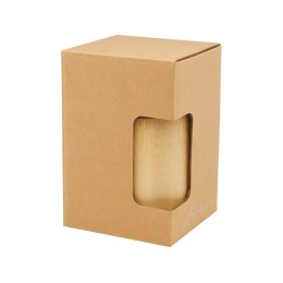 Фарфоровая кружка Pereira с бамбуковой внешней стенкой объемом 320 мл, черный глянцевый