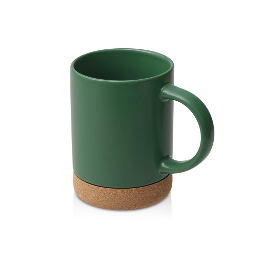 Кружка 450 мл с пробковым дном "Корк & Бон", глубокий зеленый