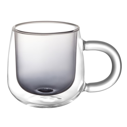 Кружка с двойными стенками с широкой ручкой и градиентным покрытием "Fog", черный