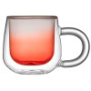 Кружка с двойными стенками с широкой ручкой и градиентным покрытием "Fog", красный
