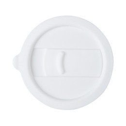 Java керамическая кружка емкостью 330 мл с силиконовой оберткой и пластиковой крышкой - Белый