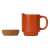Кружка Denpasar с пробковым дном и крышкой, цветная с двух сторон, оранжевый