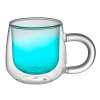 Кружка с двойными стенками с широкой ручкой и градиентным покрытием "Fog", бирюзовый