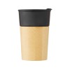 Фарфоровая кружка Pereira с бамбуковой внешней стенкой объемом 320 мл, черный глянцевый