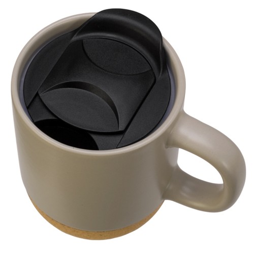 Кружка Denpasar с пробковым дном и крышкой, цветная с двух сторон, бежевый (Р)