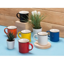 Кружка Countryside S с черным ободком, белая внутри, цветная снаружи, синий