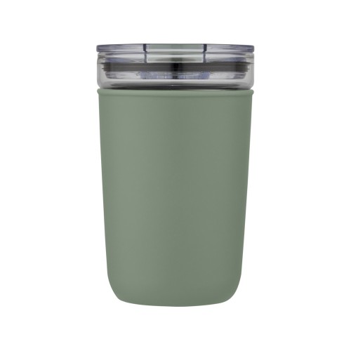 Bello, стеклянная кружка объемом 420 мл с внешней стенкой из переработанного пластика, зеленый яркий