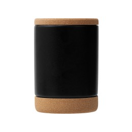 Кружка 450 мл с пробковым дном с крышкой "Корк & Бон", черный