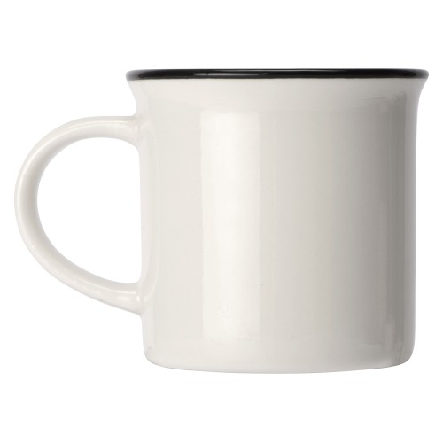 Кружка Countryside S с черным ободком, белая внутри, цветная снаружи, белый