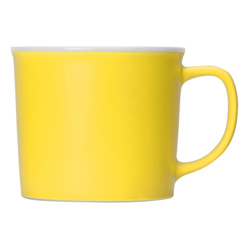 Матовая кружка Nancy 360 мл цветная снаружи, белая внутри, желтый