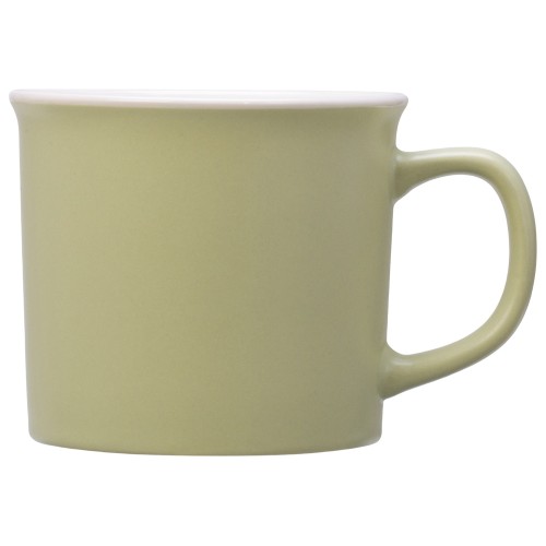 Матовая кружка Nancy 360 мл цветная снаружи, белая внутри, оливковый