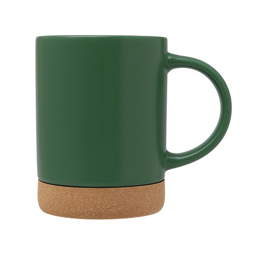 Кружка 450 мл с пробковым дном "Корк & Бон", глубокий зеленый