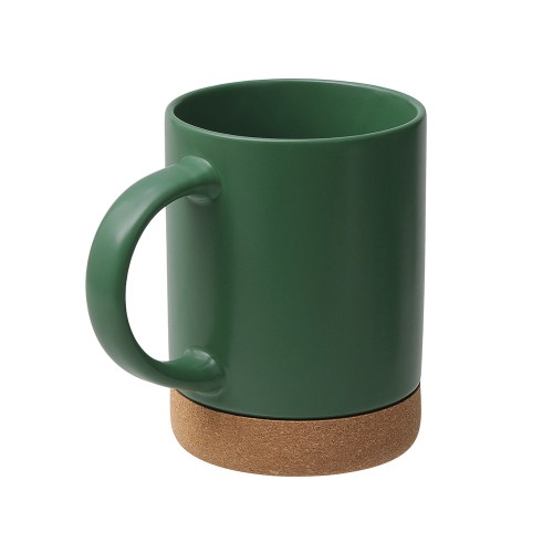 Кружка 450 мл с пробковым дном "Корк & Бон", глубокий зеленый