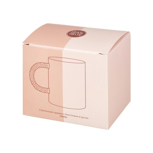 Стеклянная кружка с блестками в ручке "Feria"