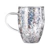 Кружка с двойными стенками с блестками, 360 мл, серебристый