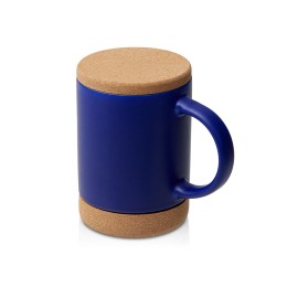 Кружка 450 мл с пробковым дном с крышкой "Корк & Бон", глубокий синий