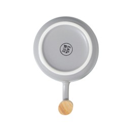 Кружка с ручкой и крышкой из каучукового дерева Jeny, серый