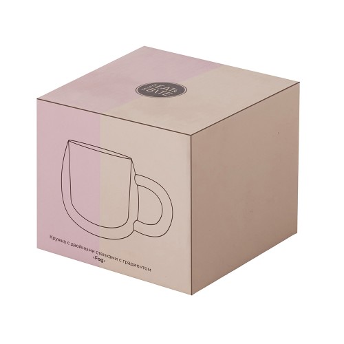 Кружка с двойными стенками с широкой ручкой и градиентным покрытием "Fog", черный