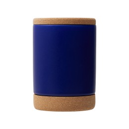 Кружка 450 мл с пробковым дном с крышкой "Корк & Бон", глубокий синий