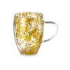 Кружка с двойными стенками с блестками, 360 мл, золотистый