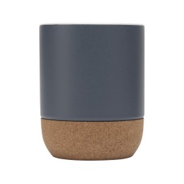 Billie керамическая кружка объемом 300 мл с пробковыми деталями и матовой отделкойм, синий ледяной