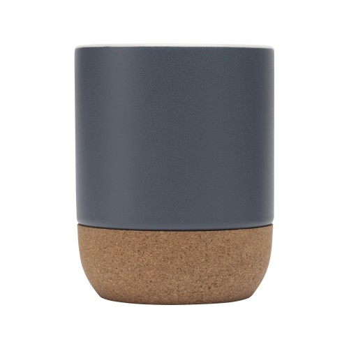 Billie керамическая кружка объемом 300 мл с пробковыми деталями и матовой отделкойм, синий ледяной