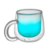 Кружка с двойными стенками с широкой ручкой и градиентным покрытием "Fog", бирюзовый