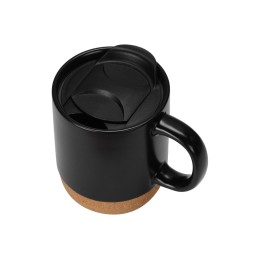 Кружка Denpasar с пробковым дном и крышкой, цветная с двух сторон, черный