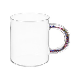 Стеклянная кружка с блестками в ручке "Feria"