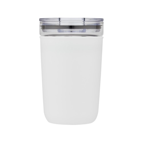 Bello, стеклянная кружка объемом 420 мл с внешней стенкой из переработанного пластика, белый
