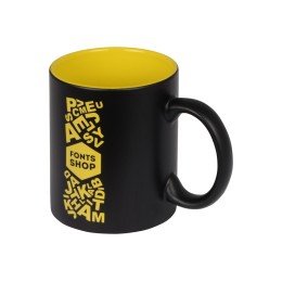 Кружка с покрытием для гравировки «Subcolor BLK», черный/желтый (Р)