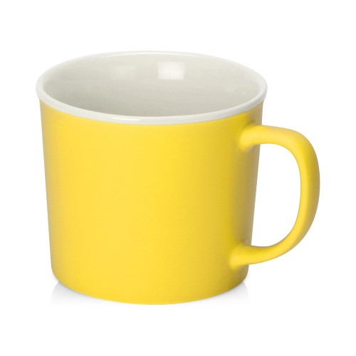 Матовая кружка Nancy 360 мл цветная снаружи, белая внутри, желтый