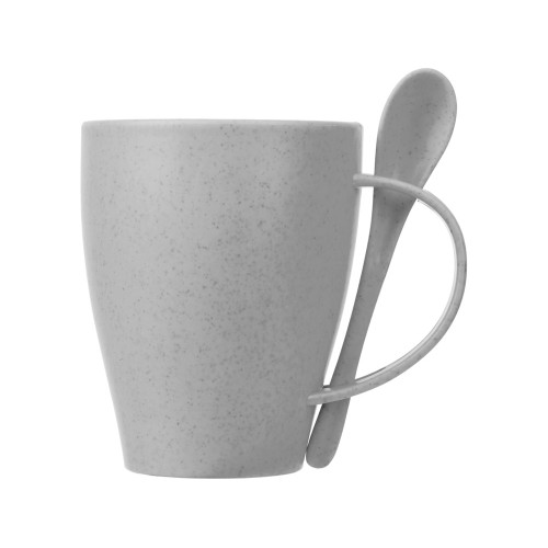 Пшеничная кружка Nina с ложкой, 300ml, серый Cool grey 7C