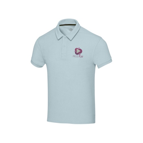 Рубашка поло унисекс "Akoya" из переработанного махрового материала - Cloud Blue