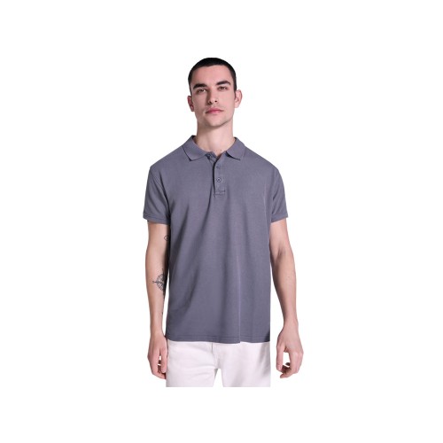 Рубашка поло «Cobain» унисекс, серо-голубой выстиранный