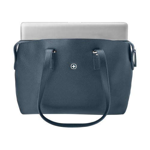 Сумка женская WENGER RosaElli с карманом для ноутбука 14", синяя, полиэстер, 37 x29x19 см