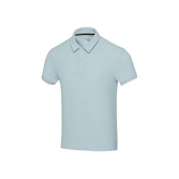 Рубашка поло унисекс "Akoya" из переработанного махрового материала - Cloud Blue