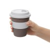 Стакан с силиконовой крышкой "Cafe", белый