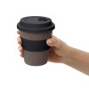 Стакан с силиконовой крышкой "Cafe", черный