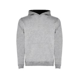 Толстовка с капюшоном "Urban" детская, серый меланж/черный