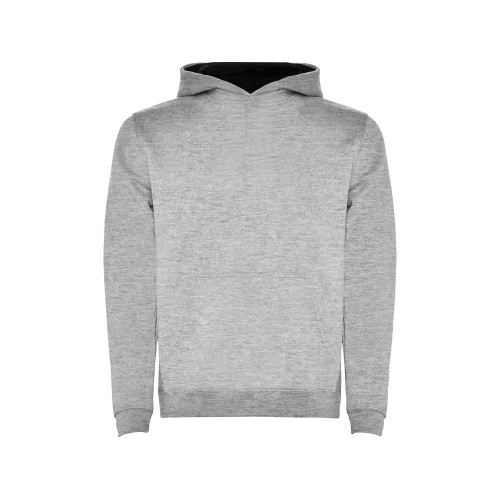 Толстовка с капюшоном "Urban" детская, серый меланж/черный